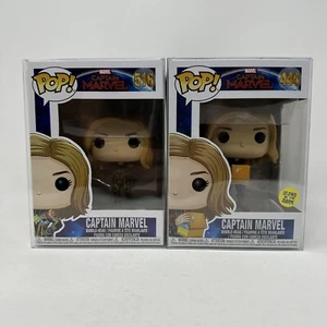 Funko Pop MARVEL CAPTAIN MARVEL (2 Pop Bundle) - #516, GITD #444 - Picture 1 of 17