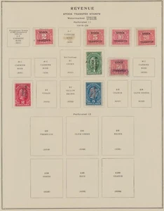 41 Revenue stock transfer stamps 1918-1946 hinged, Scott National pages - Picture 1 of 8