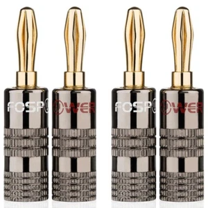 FosPower Speaker Banana Plugs - Closed Dual Screw Type - 2pair FOSCBL-2312 NEW - Picture 1 of 3