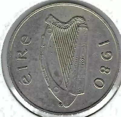 1980 Ireland Circulated 10 Pence with Harp and Salmon! - Image 1 of 2