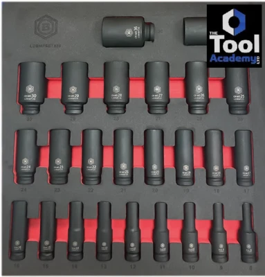 Britool Hallmark 25pce DEEP Air Impact SOCKET SET 8mm - 36mm Superior Strength - Image 1 of 4
