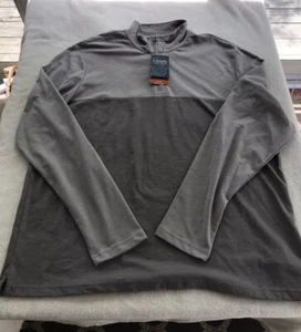 CHAPS 1/4 Zip Colorblock Pull Over Taglia 2XL Grigio Tonale Vestibilità Classica Uomo Nuovo - Foto 1 di 9