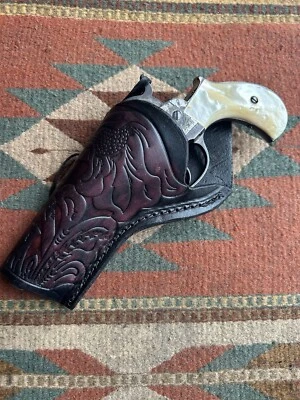 左手适合 Colt SAA 1873 3.5 英寸 Heritage Barkeep 3 英寸牛仔皮套交叉抽奖 — 第 1/4 张图片