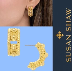 Orecchini a cerchio Susan Shaw Gioielli Oro Capri 24k TPG - Foto 1 di 11