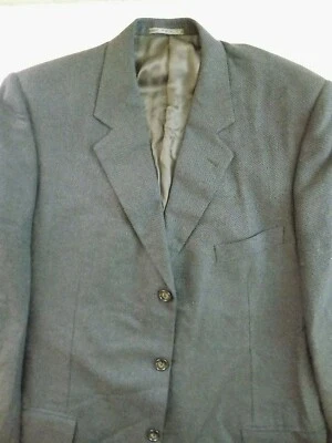CORNELIANI BLAZER Size 44 L TALL SILK WOOL BLEND 3 btn Made in Italy BROWN NAVY - Image 1 of 4