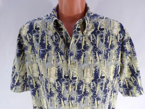 Columbia Outdoor Shirt Mens Large Short Sleeve Blue Gray 100% Cotton Pocket D22 - Picture 1 of 6