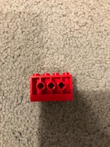 Lego Brick 6061 Red Brick 2 x 4 x 2 with Holes on Sides & Struts - Picture 1 of 4