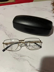 Marco de gafas recetadas Sean John, negro/dorado, 58-16-150, nuevo con etiquetas - Imagen 1 de 4