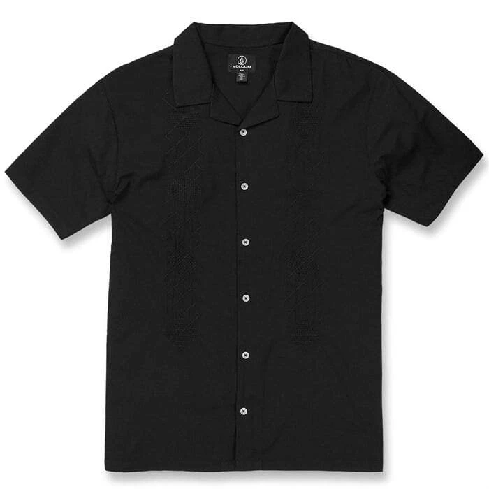 VOLCOM Men's S/S Button Shirt BARACOSTONE - Black - Medium - NWT - Image 1 of 2