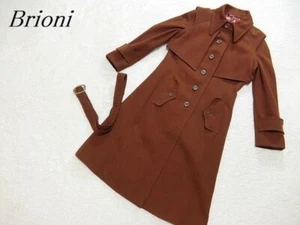 Brioni Coat Belted Virgin Wool Brown Size 44 Italy - Picture 1 of 13