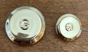 (2) St John Logo Buttons Gold Shank Large Small St John Logo 15/16”, 5/8” Nice - Picture 1 of 9