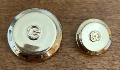 (2) St John Logo Buttons Gold Shank Large Small St John Logo 15/16”, 5/8” Nice - Image 1 of 4