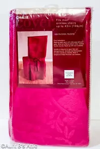 Fundas para sillas de vacaciones rojo pascua poli damasco lazo respaldo cubierta para silla hasta 42" - Imagen 1 de 3