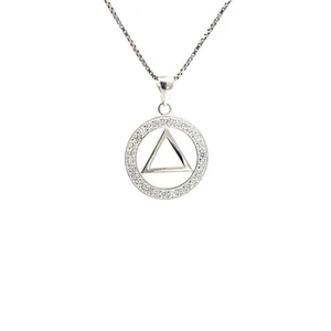 AA Sparkly Symbol Pendant, #26AA Sterling Silver, Chain Sold Separately - Picture 1 of 7