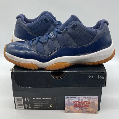 Talla 11 - Air Jordan 11 Retro Bajo Azul Marino Goma Blanco Marrón Cuero (528895-405) Foto 1 de 4