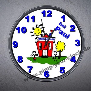 Mega große Wanduhr " Kinder - Mädels und Buben " mit Widmung 32cm Groß - Bild 1 von 3
