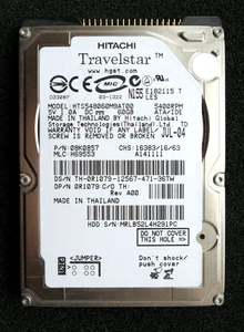 Hitachi Travelstar HTS548060M9AT00 60GB 2.5 IDE Laptop Harddrive PATA Tested - Picture 1 of 2
