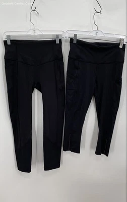 Lululemon Women's Black Adjustable Cropped Leggings - Size 6 (2) - Image 1 of 4