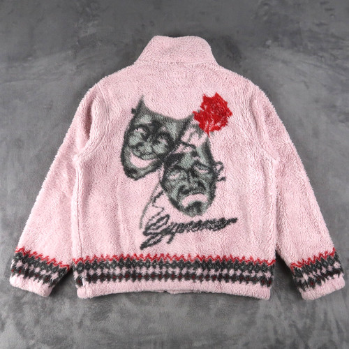 Giacca pile Supreme Drama Mask taglia M rosa medio SS20 double face