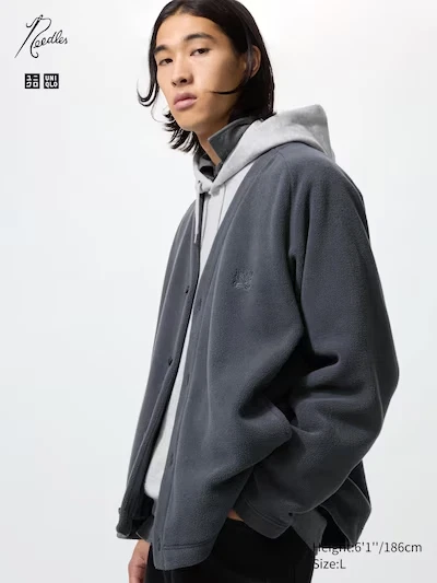 Cárdigan Uniqlo Needles polar de gran tamaño gris oscuro talla mediana Foto 1 de 1
