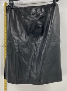 JLC New York Womens Black Leather Slit Straight & Pencil Skirt Size 12 - Picture 1 of 6