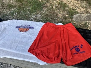 Vintage Clemson Lady Tigers Basketball Shorts & Shirt Nike USA XL Free Shipping - Picture 1 of 19