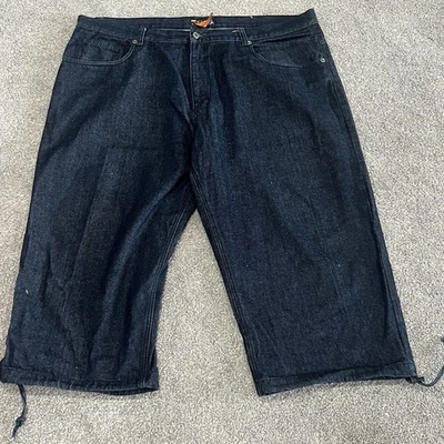 Vintage Raw Blue Jorts Mens 48x23 Baggy Shorts Denim Blue Dark Skater Street Y2K - Image 1 of 4
