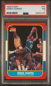 1986 Fleer #44 Derek Harper PSA 7 NM RC Rookie *159 - Picture 1 of 2