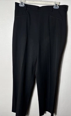 Pantalones de Colección Fabrizio Gianni Negros Frente Plano Pantalones Elásticos 12 Bolsillos abertura Foto 1 de 4