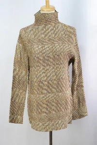 ISSEY MIYAKE Beige Pleats High Neck Long Sleeve Top 160 9235 - Picture 1 of 6