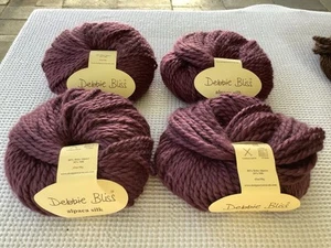 Lot Of FOUR Debbie Bliss Alpaca Silk Wine Purple Yarn 25012 - Picture 1 of 6
