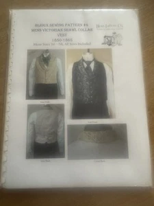 Pattern Men's Victorian Shawl Collar Vest 1850-65 New sizes 34-58 Bijoux #4 - Picture 1 of 6
