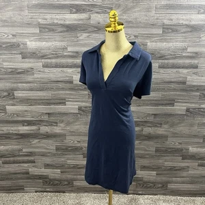 Banana Republic Damen Strickkleid mit Polokragen dunkelblau Größe S Baumwollmischung - Bild 1 von 9