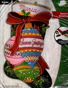 BUCILLA SEASON'S GREETINGS FELT STOCKING KIT 18" LONG #89618E - Picture 1 of 2