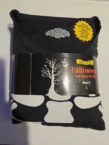 Halloween 2 Piece PJ Pajama Set MENS Large GLOW-IN-THE-DARK SKELETON MEN’s LARGE - Picture 1 of 1