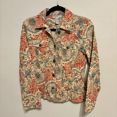 Blazer Chaqueta Vaquera Analogía Mujer Talla S Multicolor Floral Bordada Foto 1 de 4