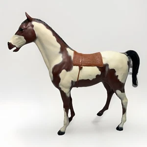 Vintage Marx Storm Cloud Pinto Spotted Horse 2071 White Brown Johnny West - Picture 1 of 12