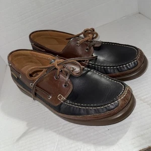 Mephisto Spinnaker Boat Shoes Mens Size 11 Brown Leather Slip On Loafers - Picture 1 of 9