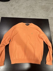 Polo Ralph Lauren 100% Baumwolle Pullover Herren XL Strick Sherbert TOP Vintage - Bild 1 von 8