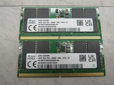 KIT 32GB - SK Hynix 2x 16GB PC5-4800B DDR5 38400 SODIMM RAM para PORTÁTIL  Foto 1 de 2