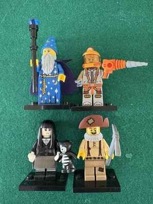 Lego Minifigures Series 12 Wizard, Spooky Girl, Space Miner, Prospector Lot Of 4 - Image 1 of 4