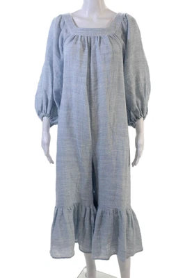 Lisa Marie Fernandez Womens Half Sleeve Scoop Neck Knit Jumpsuit Blue Size 0 - Image 1 of 4