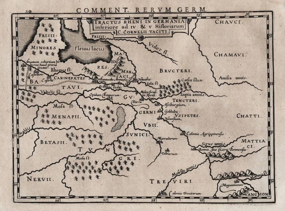 Rhein Rhine Rheinlauf Fluss river Deutschland Karte map Kupferstich Bertius 1616 - Bild 1 von 1