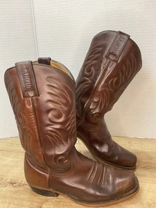 Sancho Vintage Cowboy Western Mid Calf Leather Boots Size 6.5 UK EU Size 40 - Picture 1 of 10