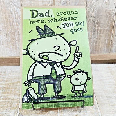 American Greetings Father's Day Card Dad Green Cartoon Funny Humor - Image 1 of 4