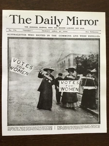 SMALL POSTER/NEWSPAPER PAGE 8.5”x 7” 1906 SUFFRAGETTES EXPELLED FROM THE COMMONS - Picture 1 of 9