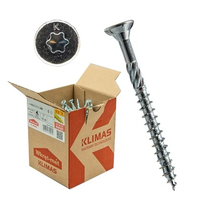 KLIMAS Holzbauschrauben Konstruktionsschrauben Senkkopf Torx weiß verzinkt