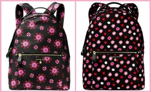 Michael Kors Kelsey Nylon Backpack Large Black Ultra Pink Ruby Jewel 1 LEFT NWT - Picture 1 of 7