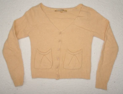 Silvian Heach Women Angora Button Up Cardigan Long Sleeve Pockets XXS Peach - Image 1 of 4