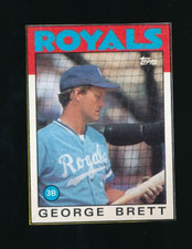 1986 Topps Box Bottom George Brett #C hand cut strong eye app VG scratches